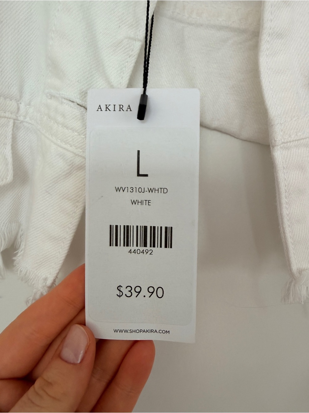 Cello White Distressed Cropped Denim Jacket - Picture 3 of 6